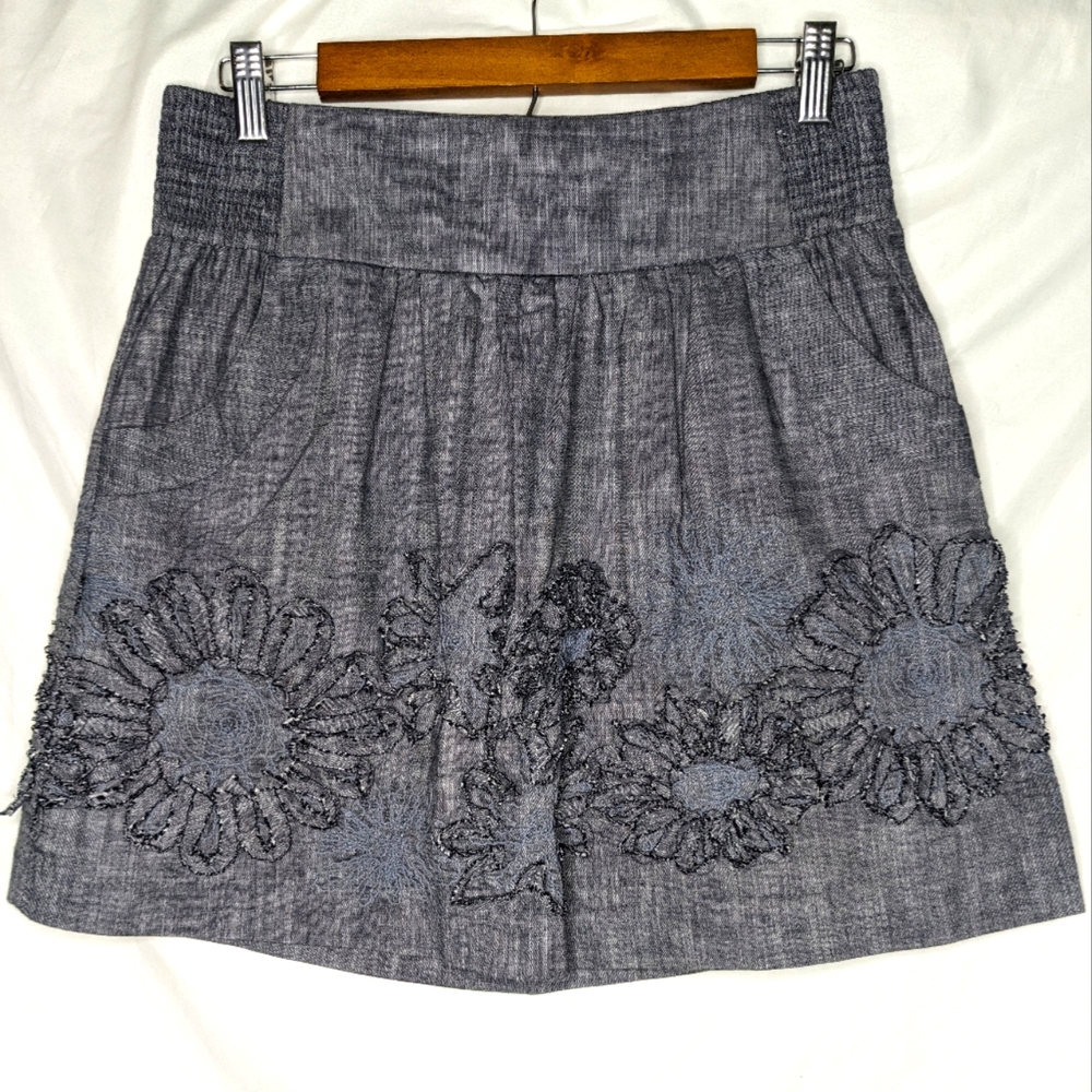 Charlotte Russe Applique Floral Skirt, Medium